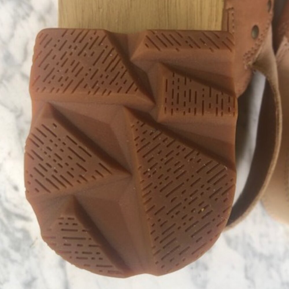 CAT Caterpillar LIA Women's Leather Heeled Sandal Shoe Tan/Beige/Brown Size 11 - Picture 9 of 16